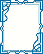 Blue Abstract Swirl Border Rug