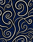 Dark Blue Swirls Abstract Pattern Rug