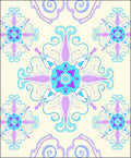 Delicate Floral Swirl Mandala Rug