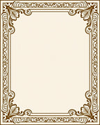 Elegant Scrollwork Floral Border Pattern Rug