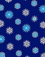 Deep Blue Snowflake Repeat Rug