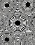 Monochrome Concentric Circles Triangles Pattern Rug