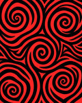 Bold Swirl Red Black Graphic Rug