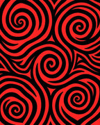 Bold Swirl Red Black Graphic Rug