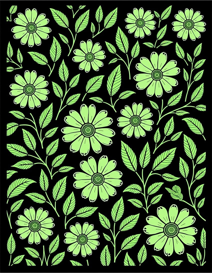 Art Nouveau Floral Pattern Rug