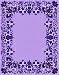 Ornate Floral Scrollwork Border Design Rug