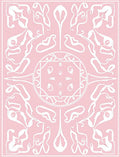 Ornate Floral Scrollwork Pink Rug