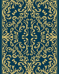 Ornate Teal Gold Flourish Rug