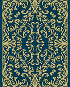 Ornate Teal Gold Flourish Rug