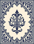 Ornate Floral Damask Design Rug