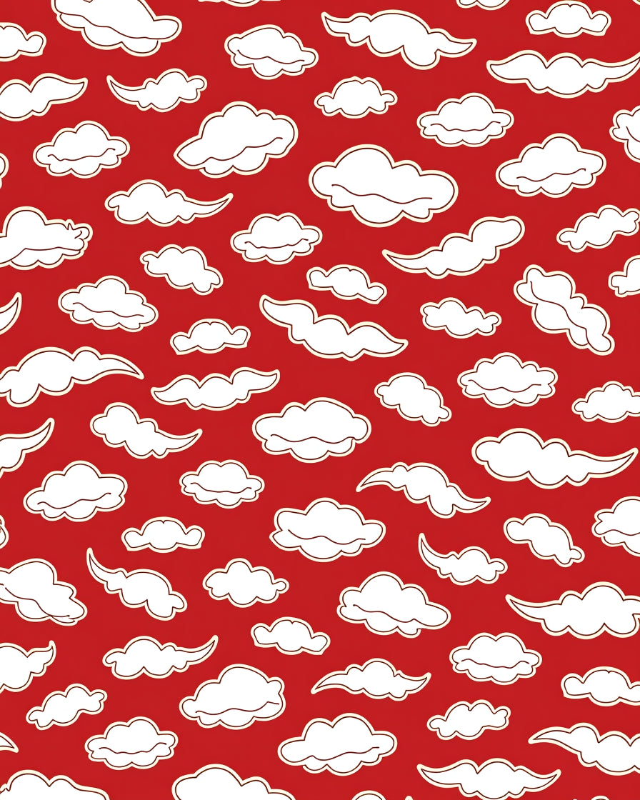 Whimsical Cloud Pattern Design Rug