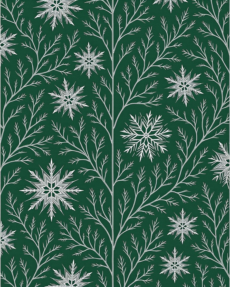 Winter Branch Snowflake Pattern Rug
