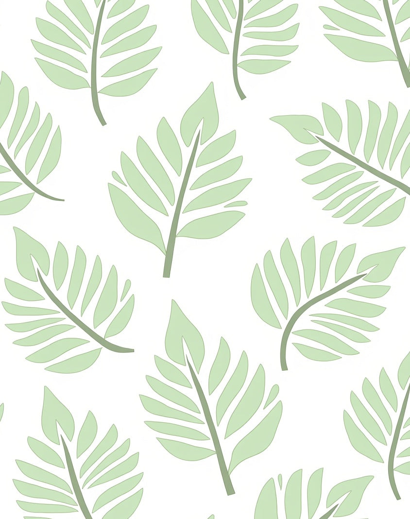 Light Green Leaf Pattern Rug