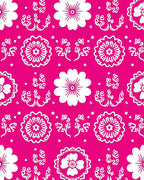 Bold Pink Floral Pattern Rug