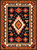 Bold Tribal Geometric Pattern Rug