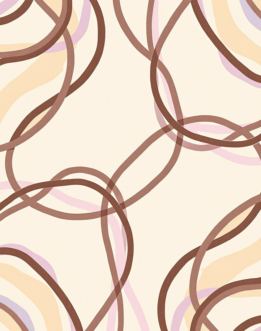 Intertwined Abstract Organic Lines Pattern Rug