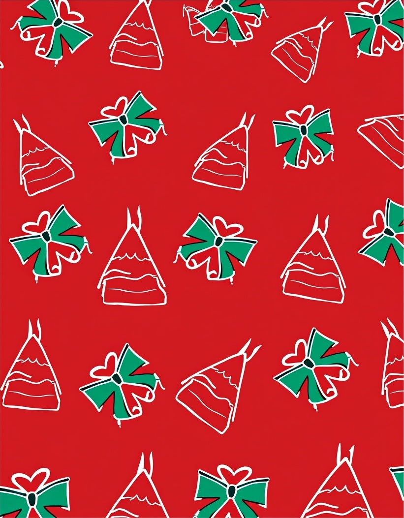 Red White Green Gift Bows Rug