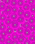 Delicate Pink Flower Swirl Pattern Rug