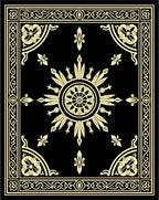 Antique Sunburst Floral Border Design Rug