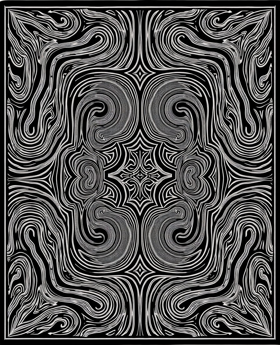 Monochromatic Swirls Pattern Rug