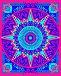Vibrant Radial Geometric Pattern Rug