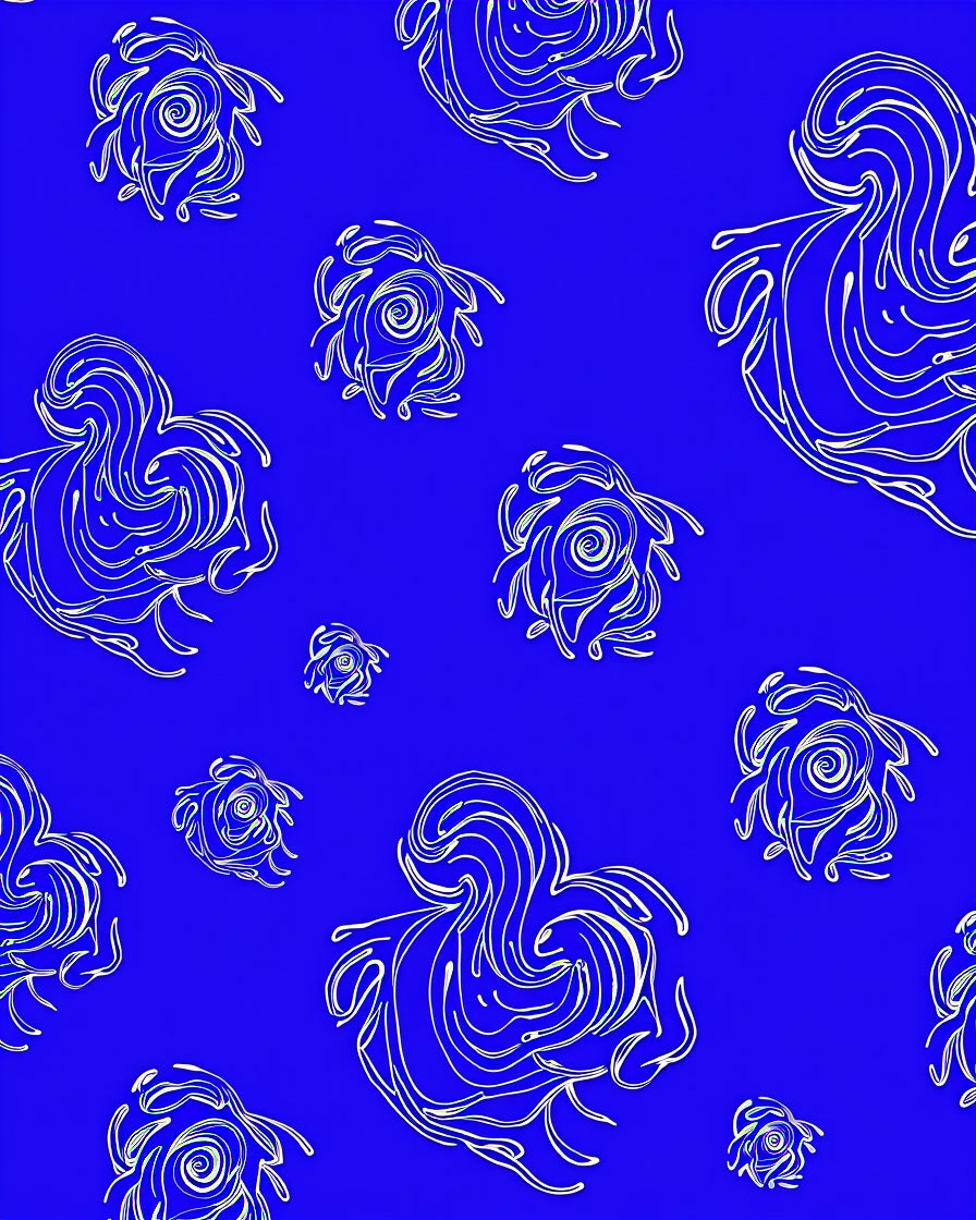 Abstract Swirls Cobalt Pattern Rug