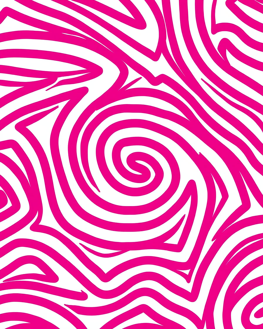 Bold Pink Swirl Abstract Pattern Rug
