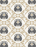 Ornate Gray Gold Geometric Design Rug