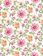 Vibrant Pink Floral Vine Pattern Rug
