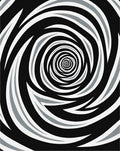 Abstract Black White Swirl Pattern Rug