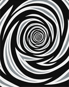 Abstract Black White Swirl Pattern Rug