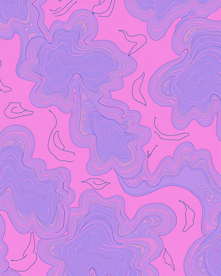 Pink and Purple Swirl Pattern Rug