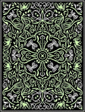 Folk Art Floral Swirl Pattern Rug