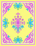 Ornate Yellow Floral Pattern Rug