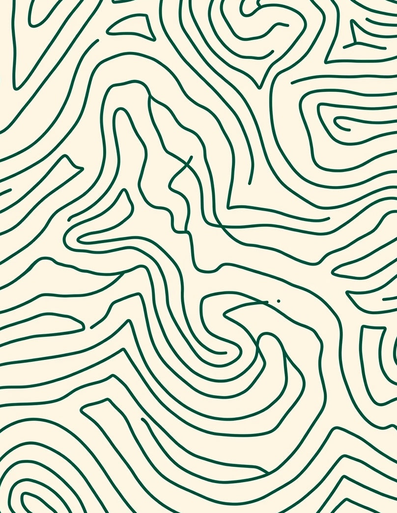 Swirling Contour Green Beige Rug