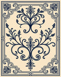 Elegant Floral Vine Scroll Design Rug