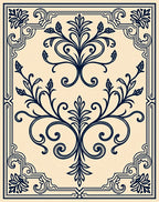 Elegant Floral Vine Scroll Design Rug