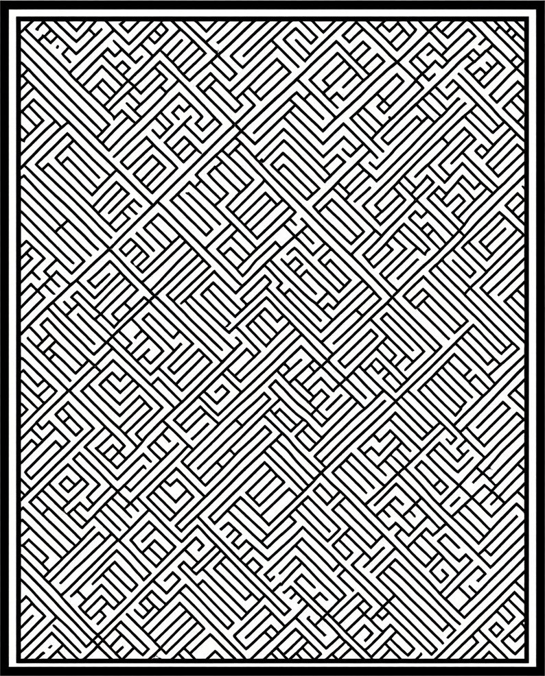 Intricate Labyrinth Pattern Rug