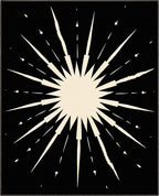 Bold Starburst Patterned Black Rug
