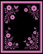 Pink Butterflies With Floral Accents Rug