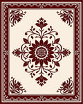 Rich Floral medallion Border Rug