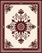 Rich Floral medallion Border Rug