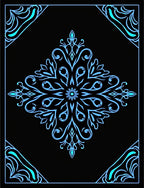 Luminous Blue Floral Mandala Design Rug