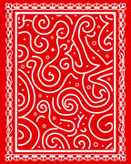 Bold Red Swirl Abstraction Rug