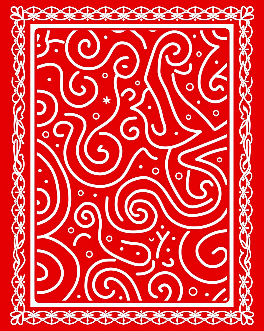 Bold Red Swirl Abstraction Rug