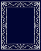 Elegant White Scroll Border Design Rug