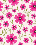 Vibrant Pink Floral Vine Pattern Rug