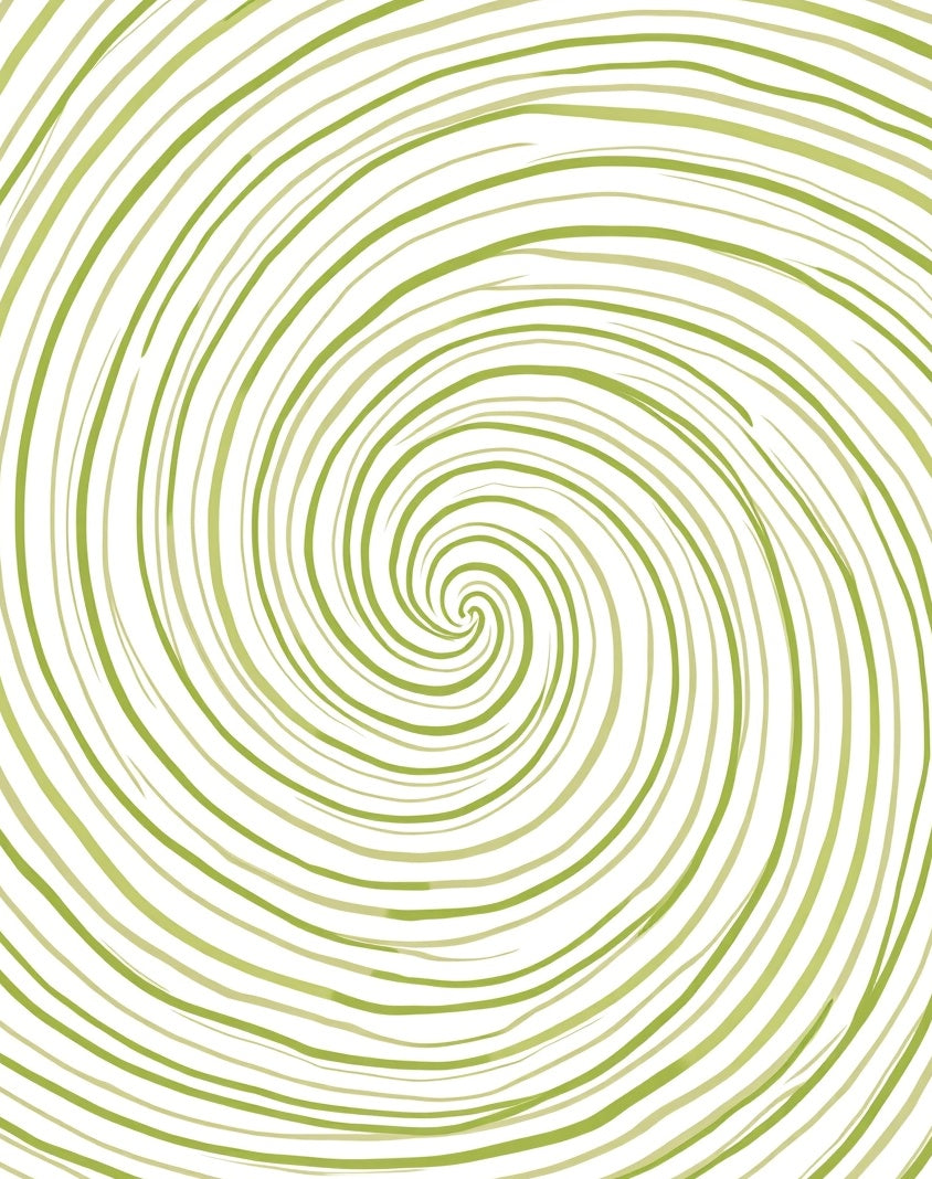 Green Swirl Line Pattern Rug