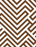Brown White Geometric Maze Pattern Rug