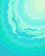 Abstract Aqua Swirl Pattern Rug